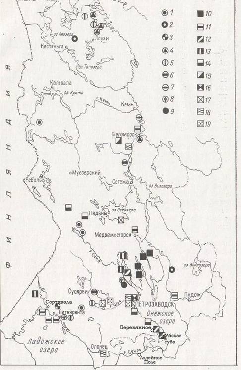 Геологическая карта карелии полезных ископаемых